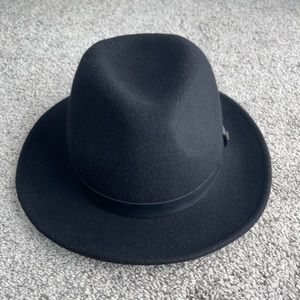 Obey Wool Hat Fedora Wide Brim Black Unisex